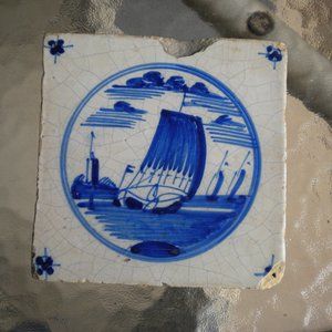 Antique Handpainted Delft Tile